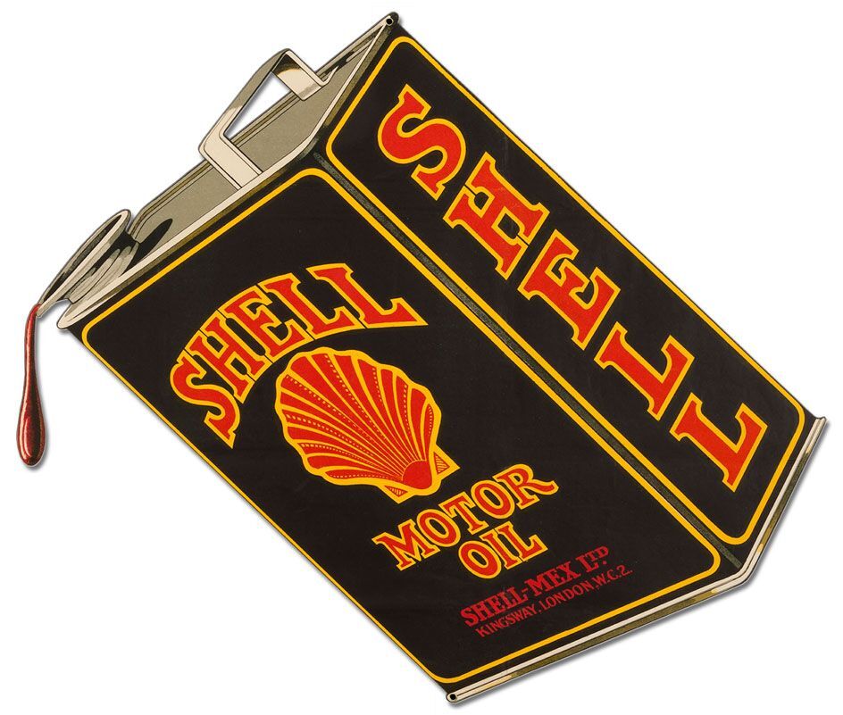 SHELL MOTOR OIL CAN DRIPPING OIL 20