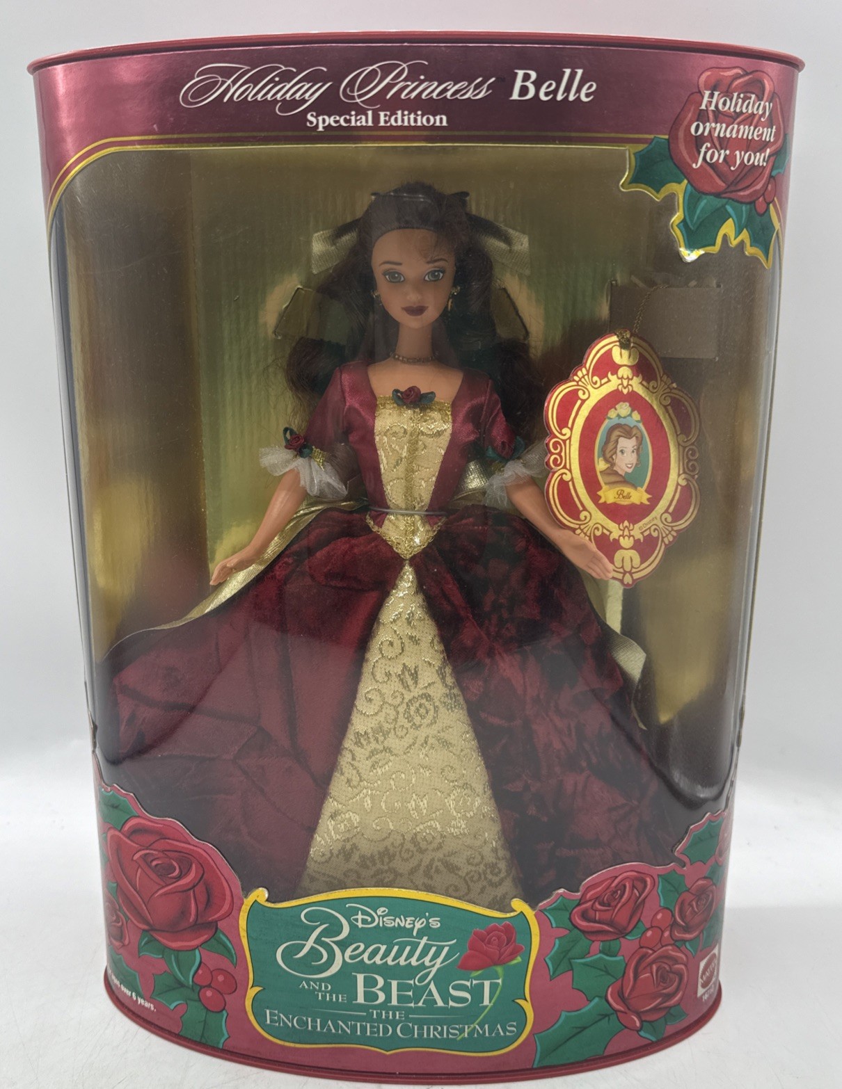 '97 Disney Beauty & The Beast Enchanted Christmas Belle Holiday MINT, never open
