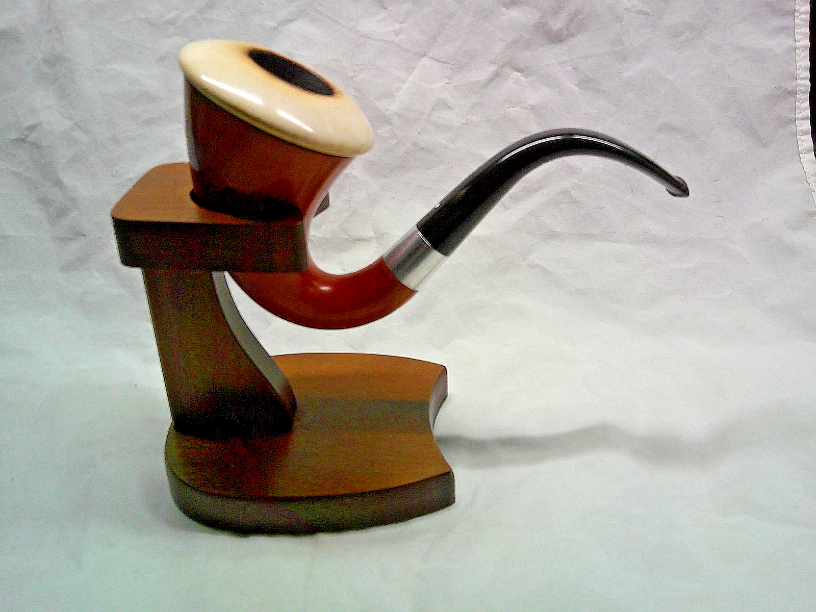 ✔️ VINTAGE RARE KAYWOODIE GOURD CALABASH PIPE MEERSCHAUM BOWL DECATUR STAND