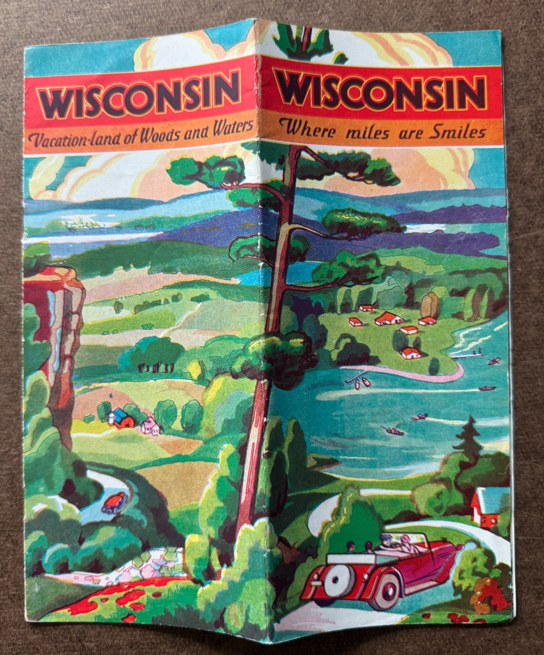 ca 1933 Wisconsin Illustrated Travel Brochure \
