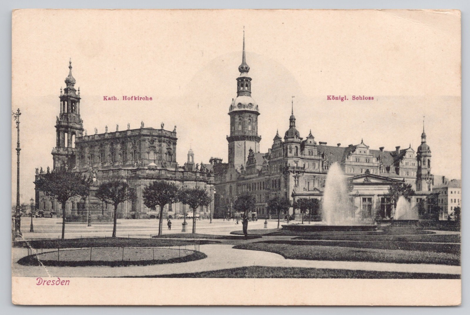 Dresden Royal Palace Katholic Court Church Saxony Germany Vintage Postcard