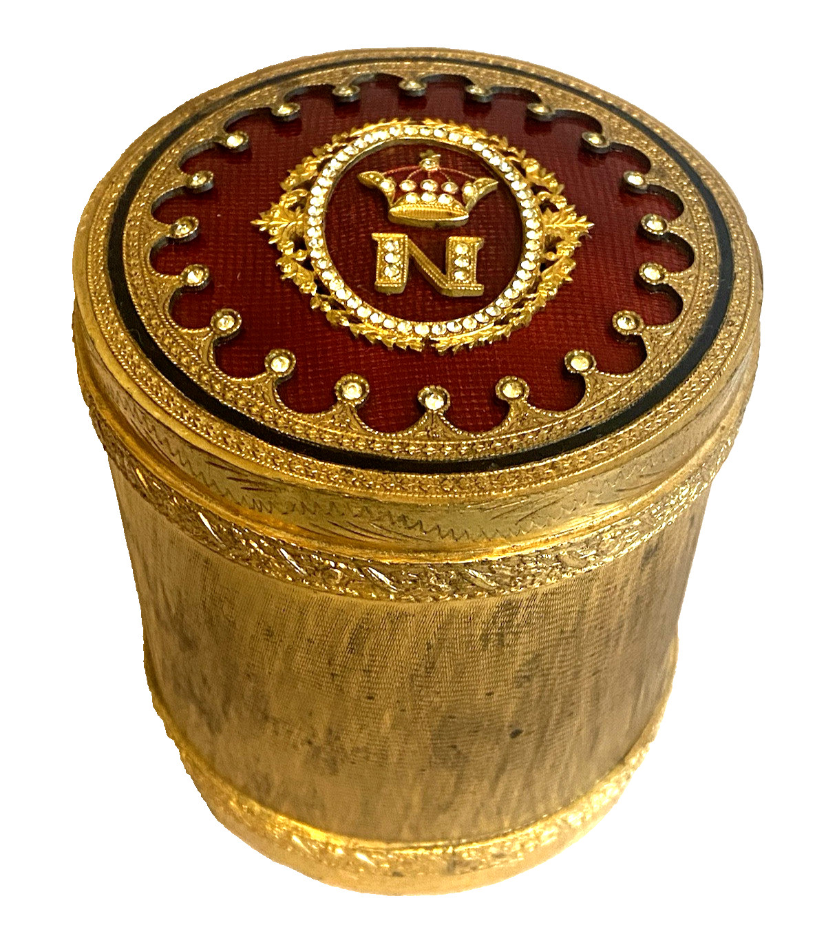 ANT 19thC French NAPOLEON IMPERIAL BRONZE ENAMEL Presentation Box Caddy Humidor