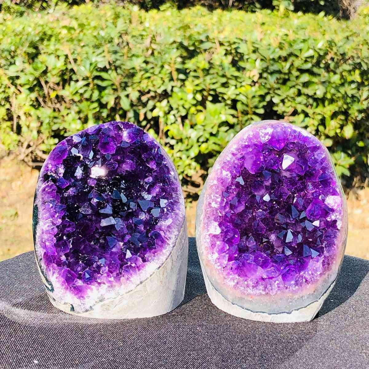 2pc 3.91LB Natural Uruguayan Amethyst Quartz Cave Geode Crystal Healing