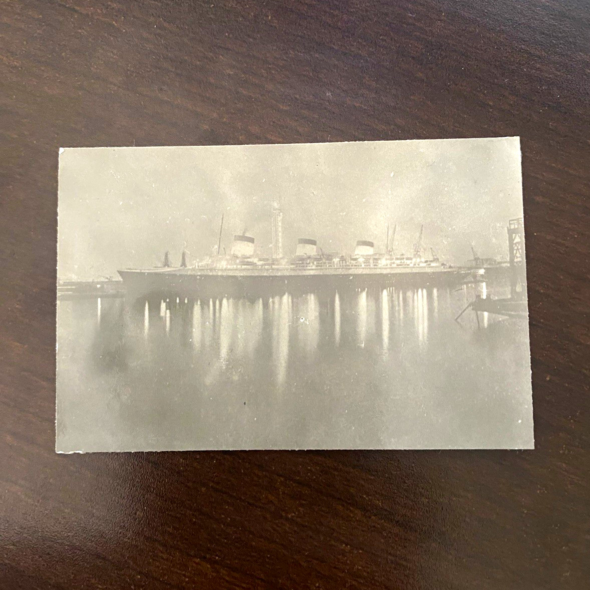 Original photo of SS Normandie at La Havre.