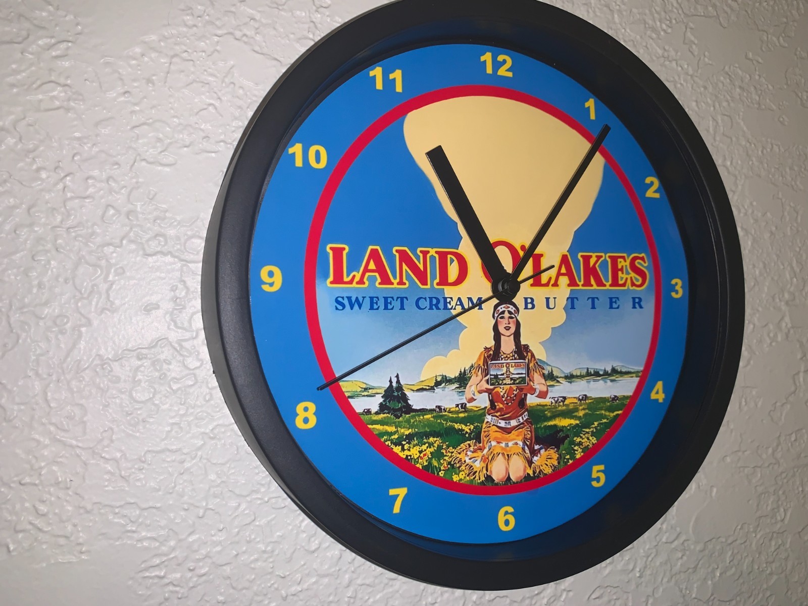 Land O Lakes Butter Dairy Grocery Store Kitchen Diner Advertising Clock Sign