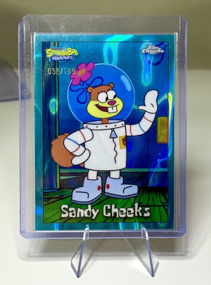 2025 Topps Chrome SpongeBob Squarepants Sandy Cheeks Aqua Lava Refractor #/199