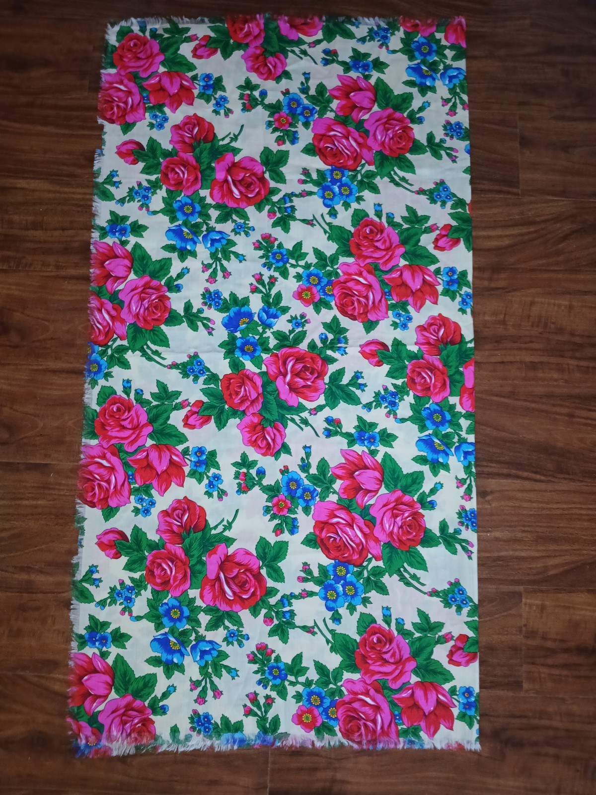 Vintage Herbergers rare bright psychedelic vivid rose fabric square
