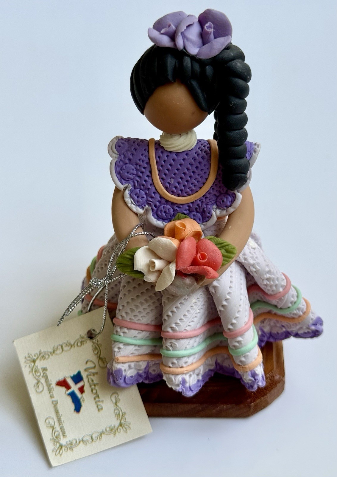 Handmade Dominican Republic Doll “Victoria” Folk Art Figurine Decor