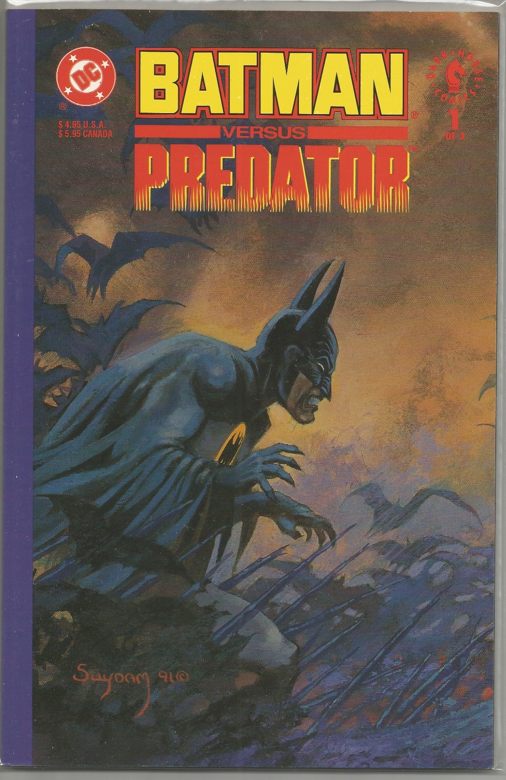 2- BATMAN V. PREDATOR #1 [of 3] Prestige (1992, DC/Dark Horse) NM-M 