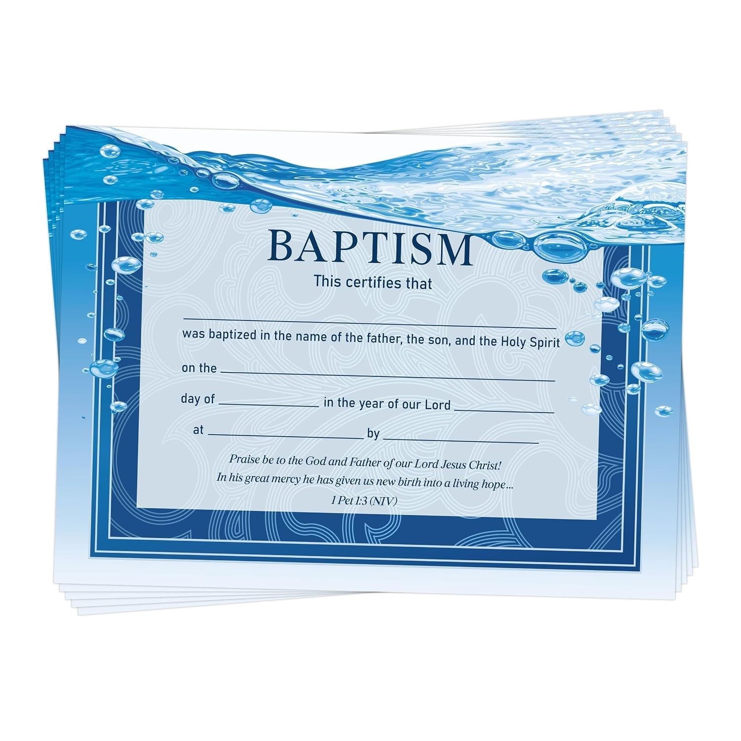 50 Pcs Baptism Certificates for Church,11 X 8.3 Inch 50 Pcs Baptism Certificates for Church,11 X 8.3 Inch
