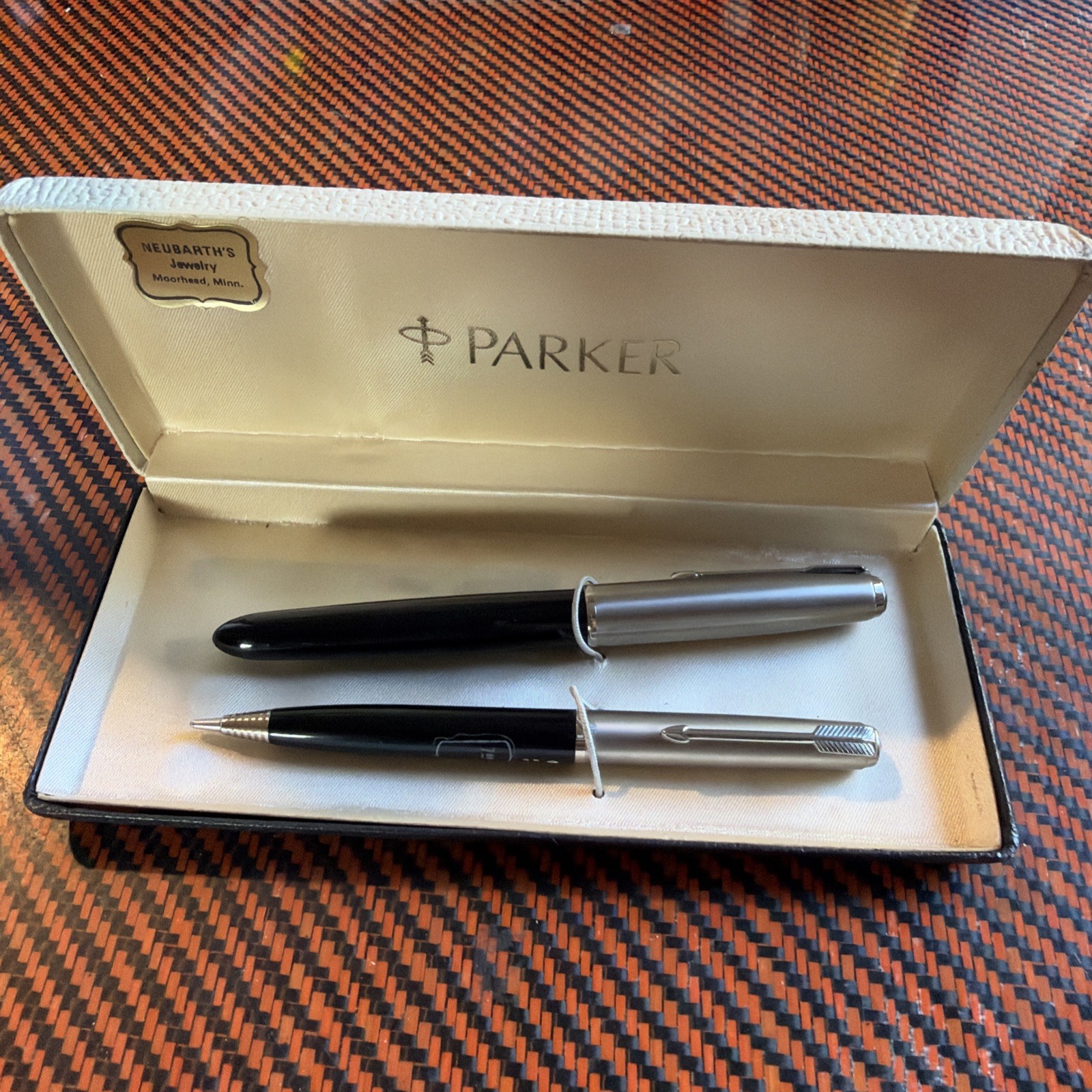 VTG Parker Electro-Polished Pen And Liquid, Lead Pencil Set W/Box & Case New