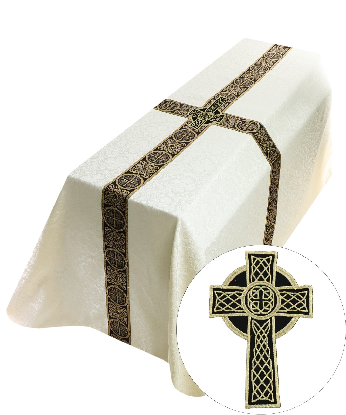 Cream/black Funeral Pall Vestment Velo Mortuorio Crema/negro FU203KCZ25