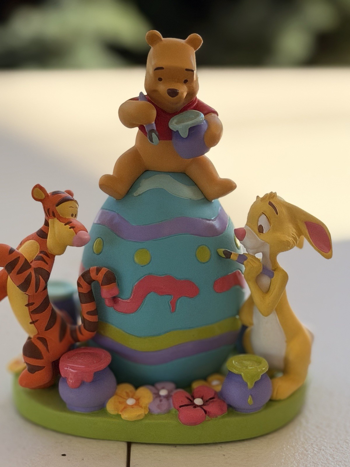 Vintage Disney Winnie The Pooh Easter Figurine Tigger Rabbit  Egg