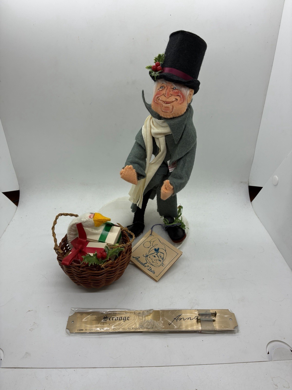 Annalee Scrooge Christmas Day 88 basket As Is 10 inch