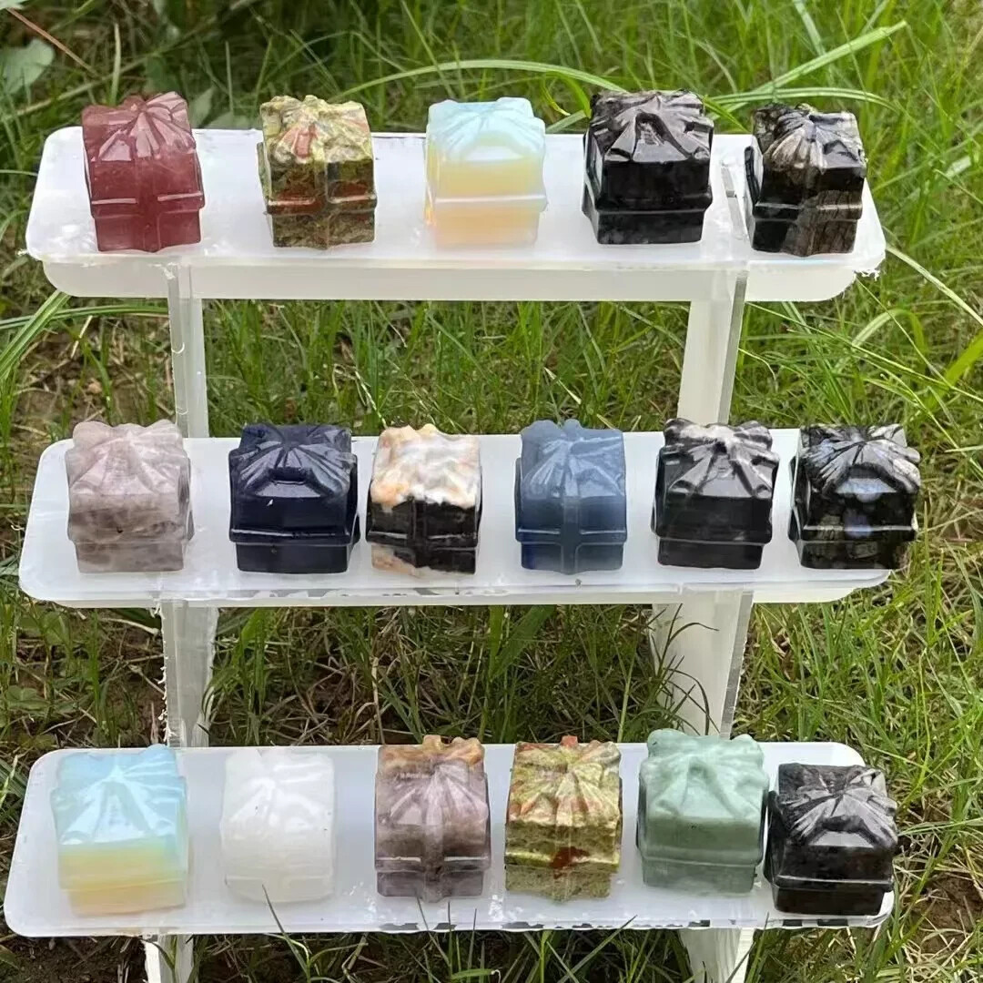 20pc Natural mixed quartz Carved crystal Christmas gift skull reiki healing