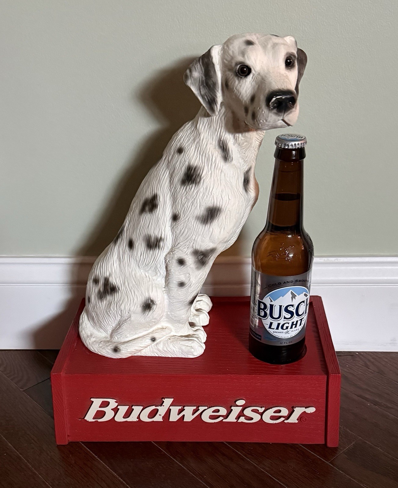 Rare Vintage 2000 Budweiser Dalmatian Beer Bottle / Can Holder Display Statue