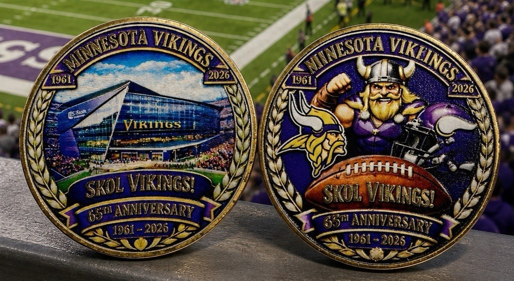 MINNESOTA VIKINGS 65th ANNIVERSARY SPORT COLLECTIBLE CHALLENGE COIN SKOL 2026
