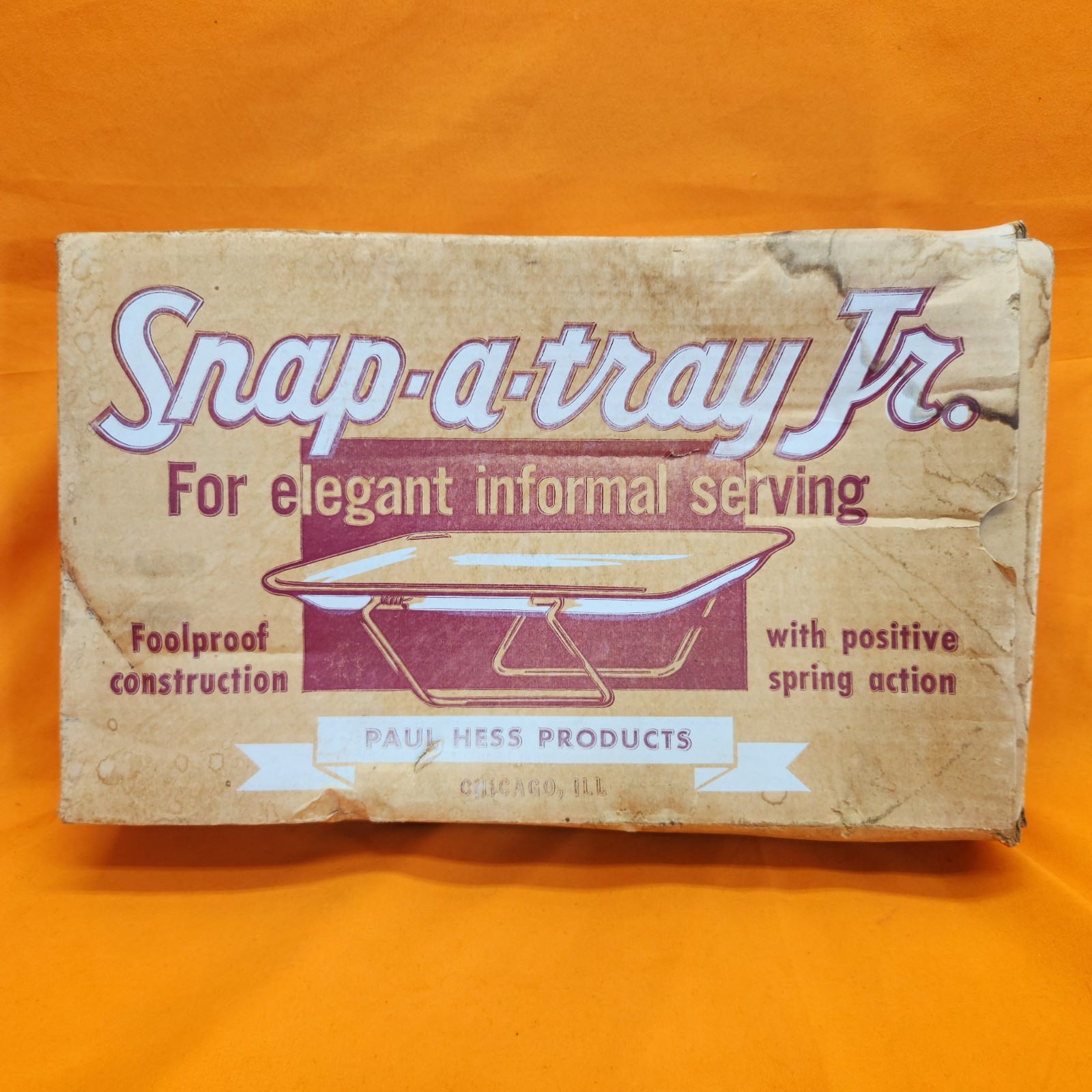 Vintage Snap-a-tray Jr Serving Trays Car Hop Auto Boat Home Paul Hess 1950\'s