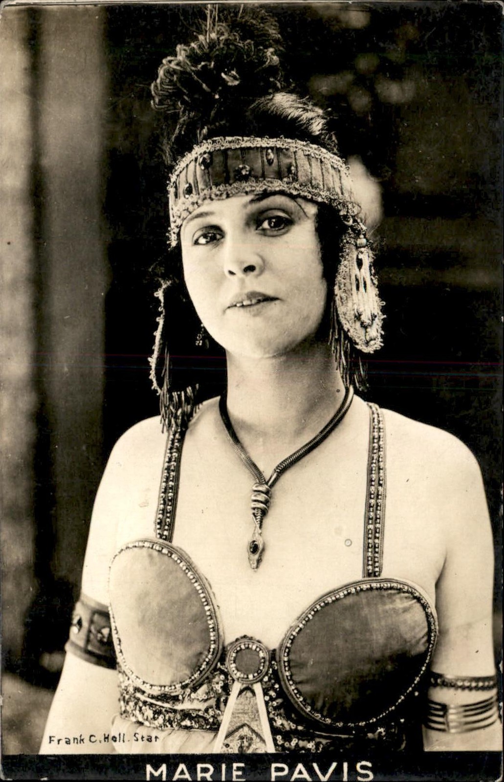Marie Pavis portrait Frank C. Hall c1920 Jeweled Risque Real Photo Postcard bhn