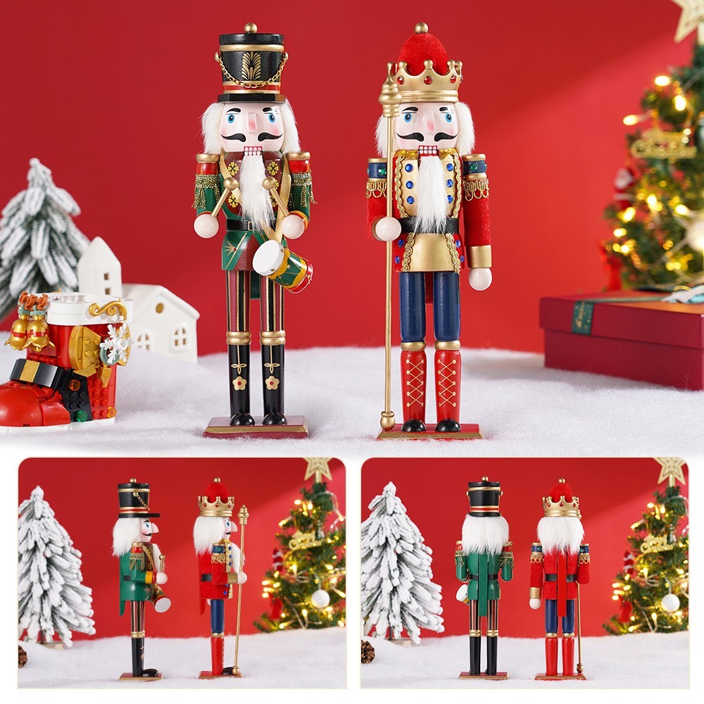 2Pcs Wooden Christmas Soldier Nutcracker Decoration 12\