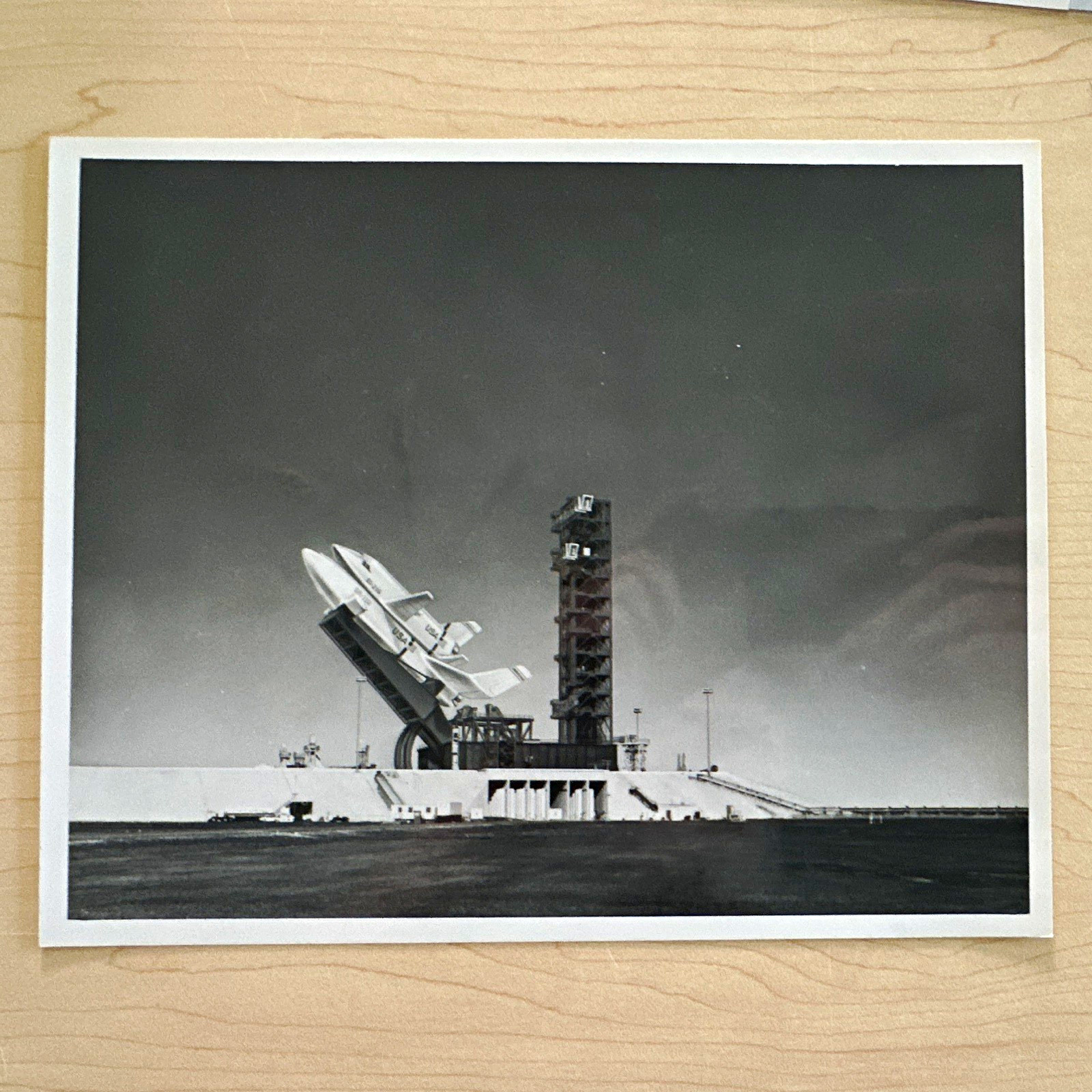 NASA Apollo Space Shuttle Launch Pad Press Photo 1970 8x10 B&W Landscape