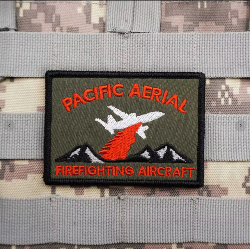 VINTAGE STYLE PACIFIC AERIAL FIREFIGHTING AIRCRAFT EMBROIDERED IRON-ON PATCH...