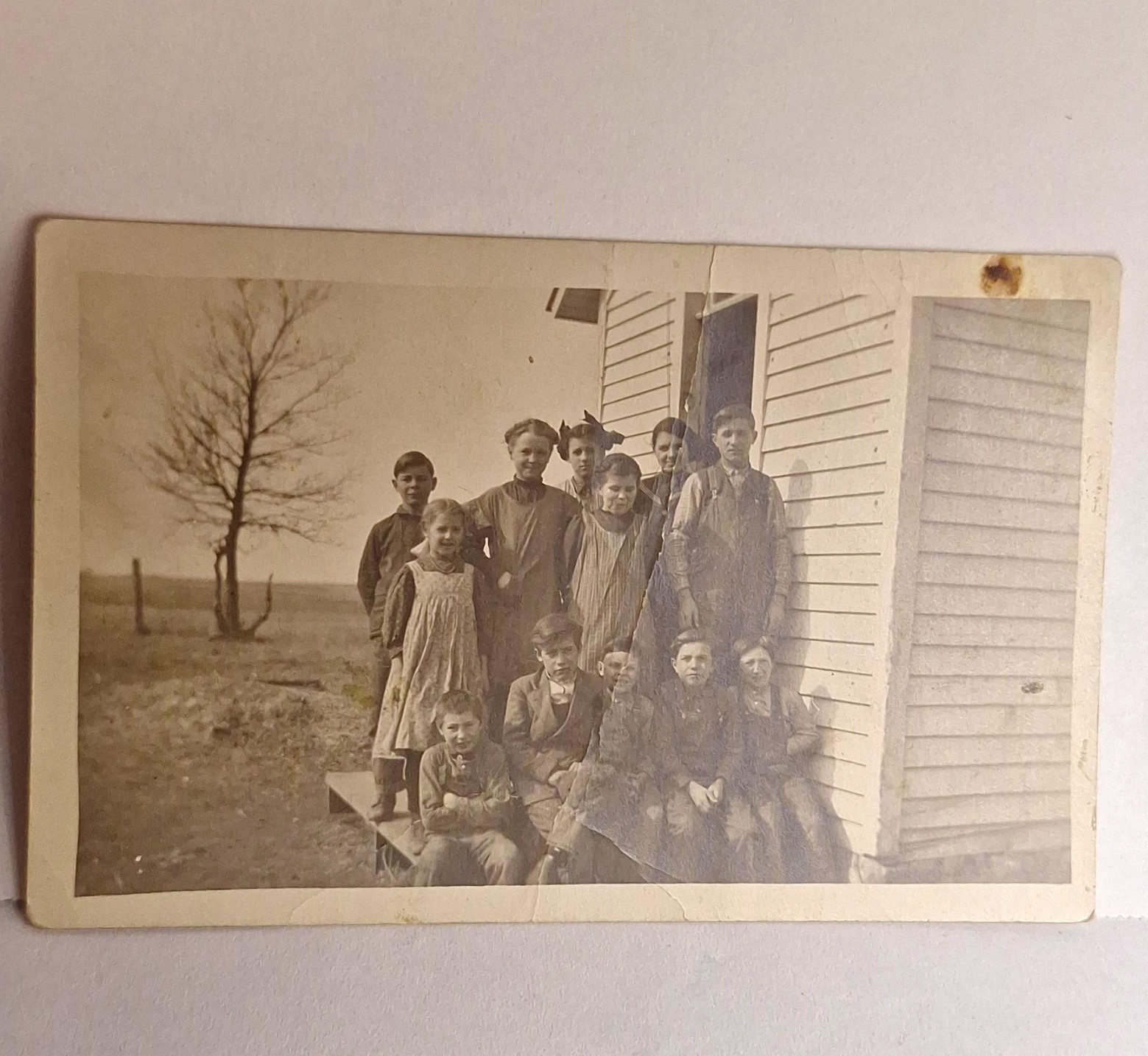 Vintage Real Photo RPPC Children Group Postcard Divided Back Unposted Original