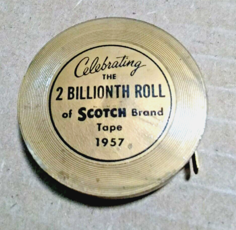 Vintage - Rare 1957 Scotch Brand Tape Measure - Celebrating 2 Billionth Roll