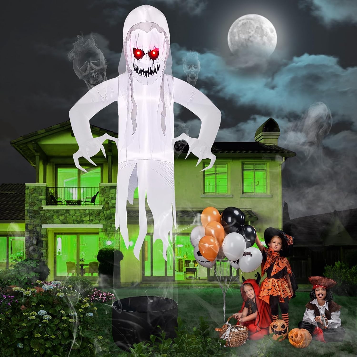 Giant 12 FT White Inflatable Halloween Party Ghost Decoration