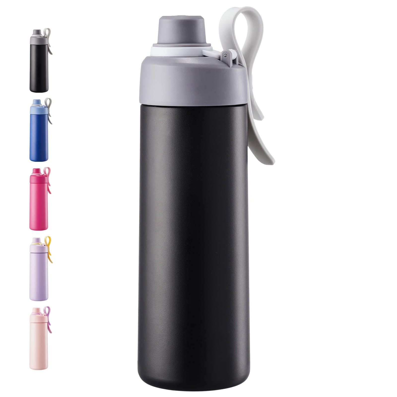 Fijinhom 18 oz Insulated Water Bottle with Handle, 304 18 Ounces, Black Fijinhom 18 oz Insulated Water Bottle with Handle, 304 18 Ounces, Black