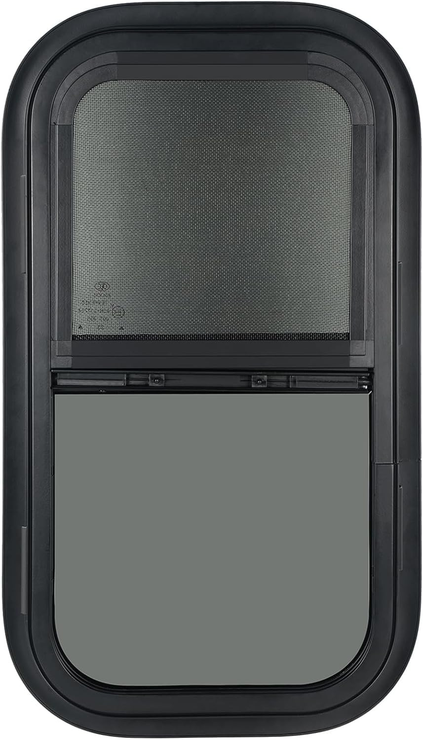 Vertical RV Window, Tinted Sliding with Net Screen and Trim Ring