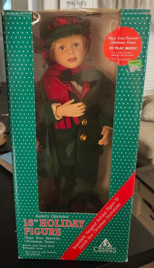 Vintage 1993 Holiday Creations Animated Caroling Boy 16\