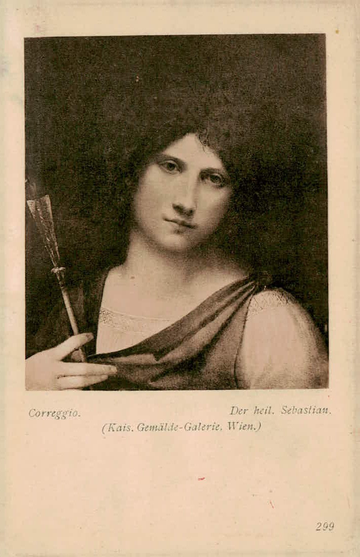 Correggio Saint Sebastian Art Postcard J. Lowy Wien 1906