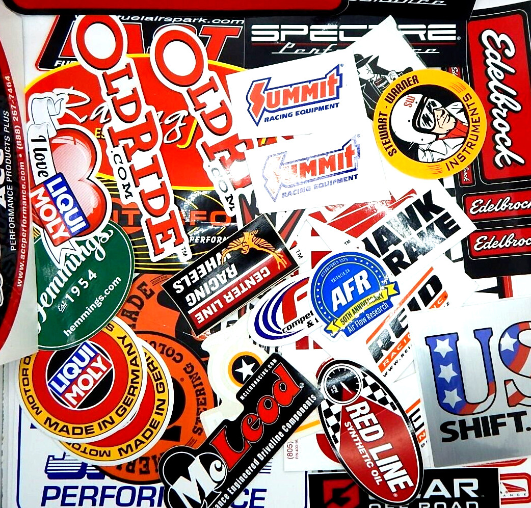25 Junk Drawer Grab Bag Racing Stickers Race Decals Vinyl Original Hot Rod Car