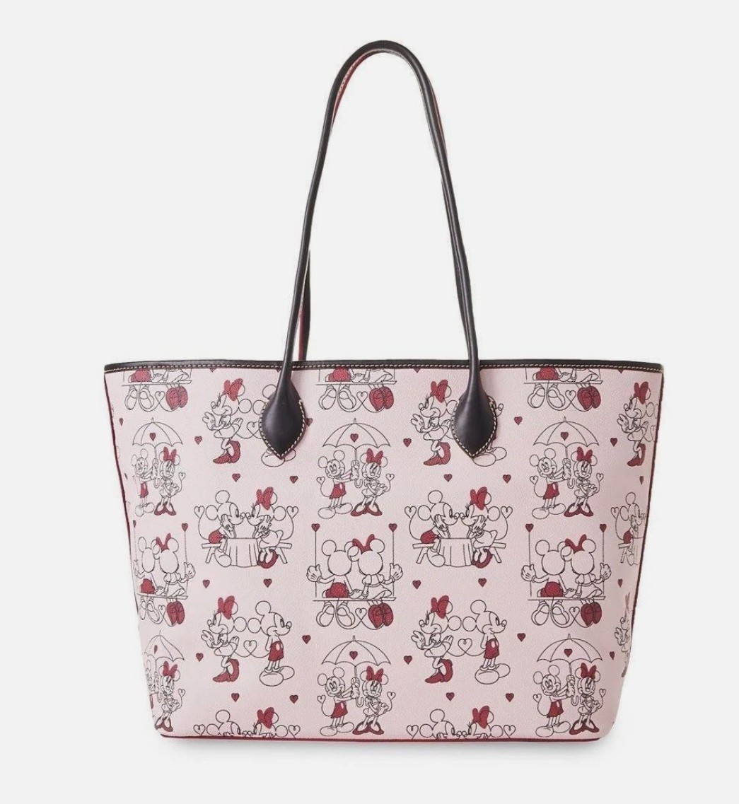 NWT sney Dooney & Bourke Mickey Minnie Mouse Valentines Large Tote Leather Purse