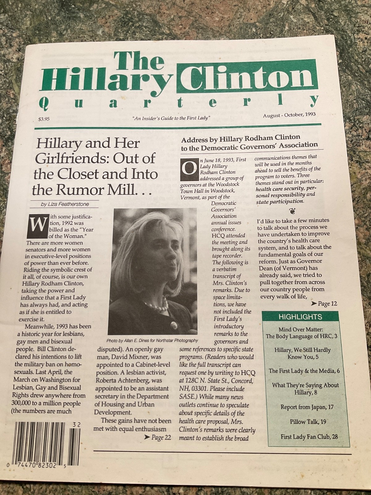 Hillary Clinton Quarterly August-September  1993 Magazine First Lady