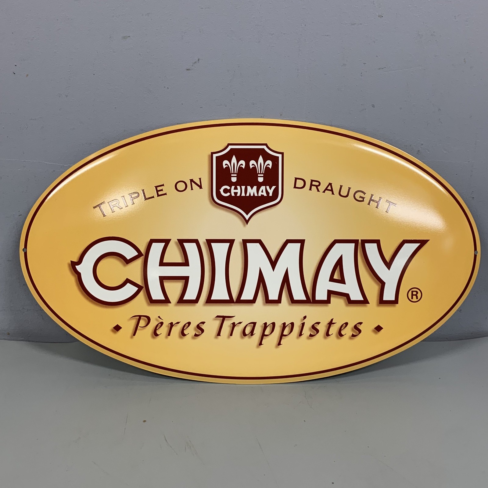 New NOS Chimay Triple On Draught Pères Trappistes Beer Sign Man Cave Bar Decor