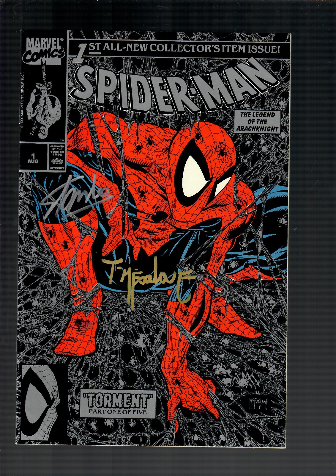 Spider-Man #1 Silver SIGNED by STAN LEE and TODD MCFARLANE Torment