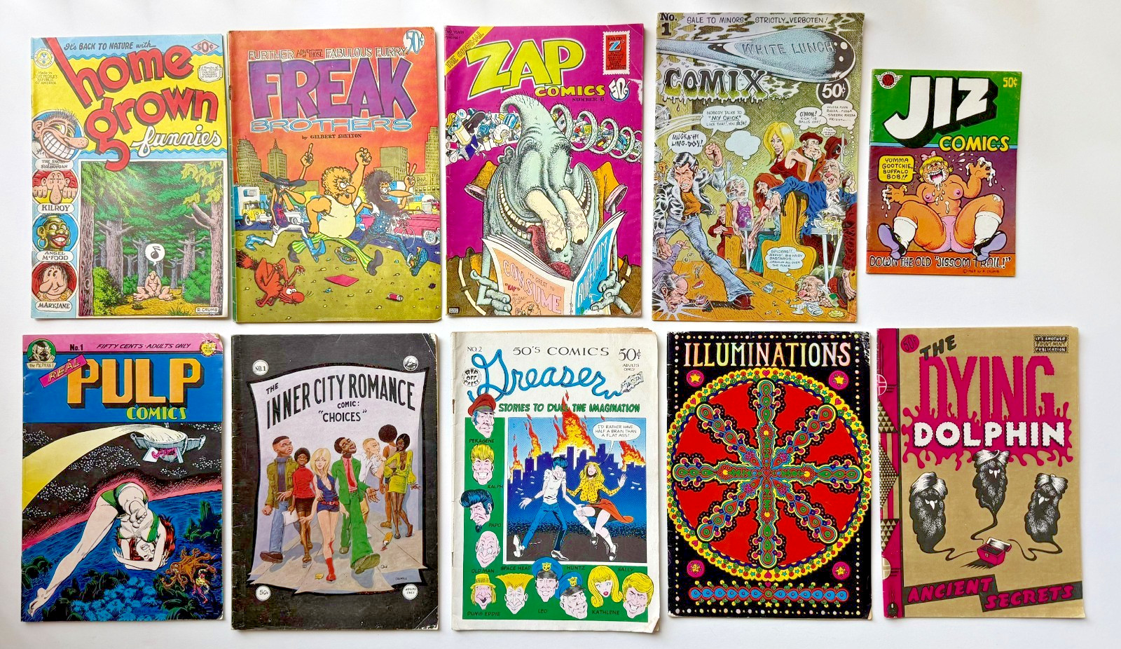LOT of 20 VINTAGE 1970's Underground Comic Comix Robert Crumb Zap & MORE AS-IS