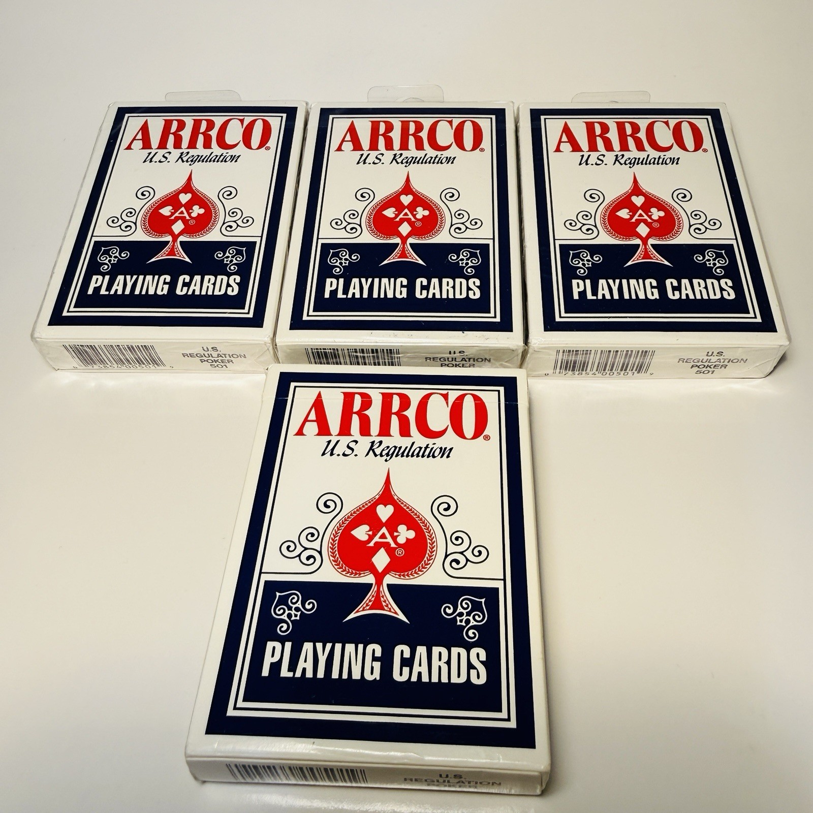 ARRCO US Regulation Poker 501 Playing Cards, 3 Sealed 1 Used, 4 Pack