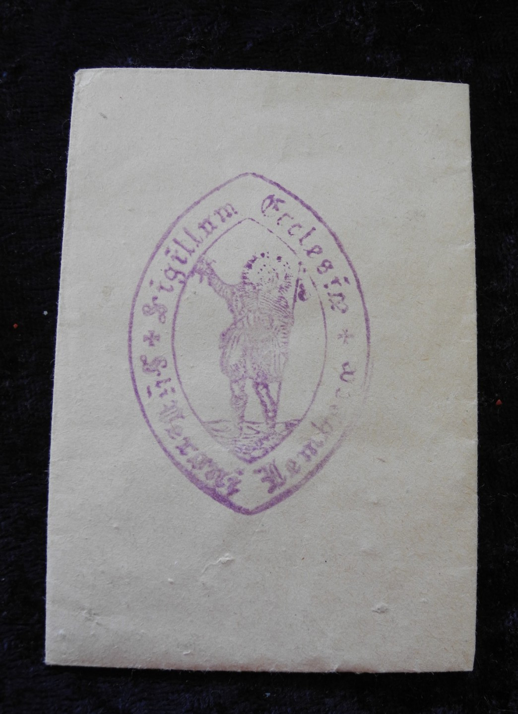 ANTIQUE LEMBEEK CHURCH POCKET SHRINE RELIC DEVOTION PAPER ENVELOP WITH STAMP (Z8
