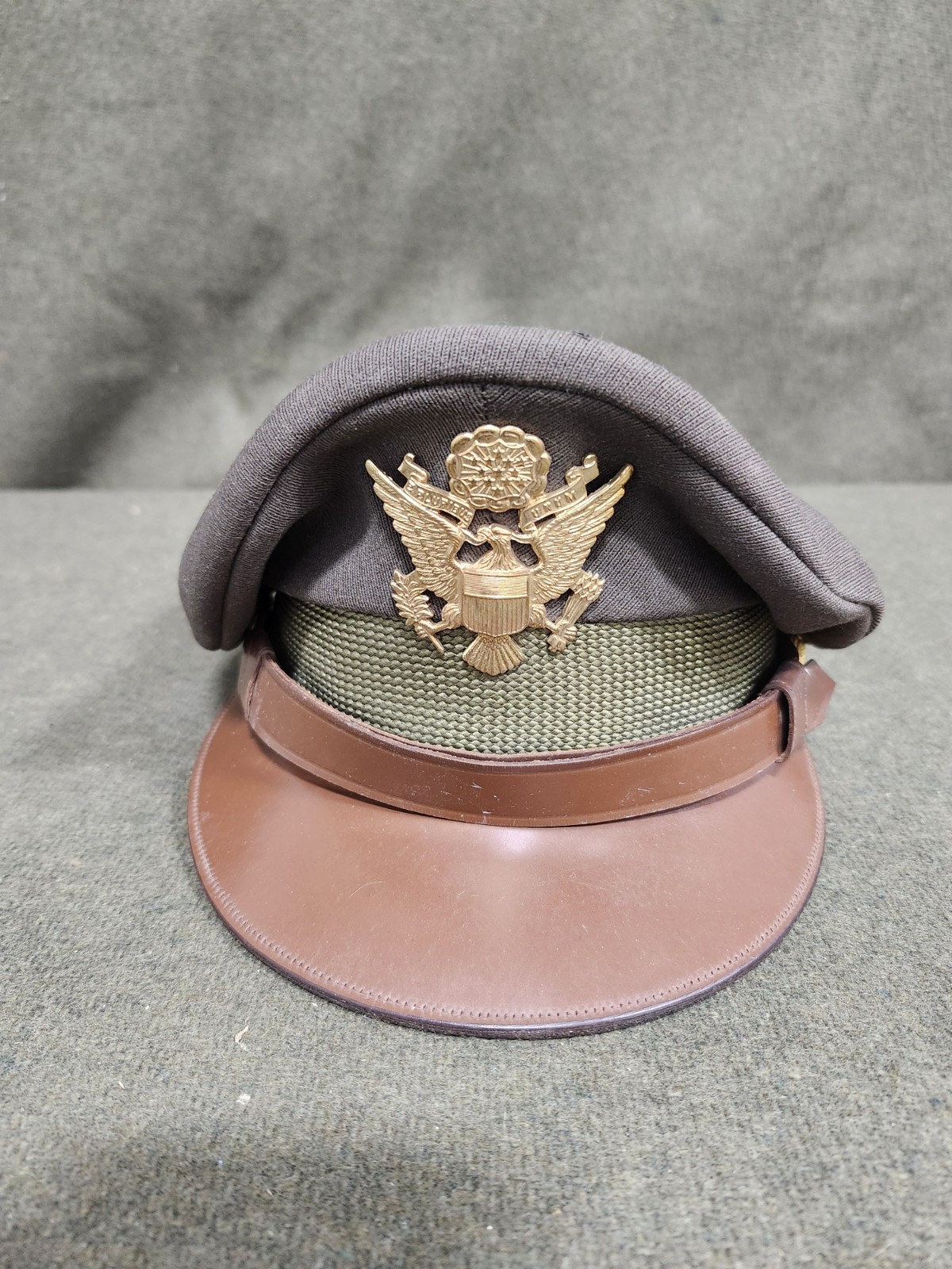 US WWII ARMY AIR CORP  CRUSHER PILOT OFFICERS VISOR HAT USAAF