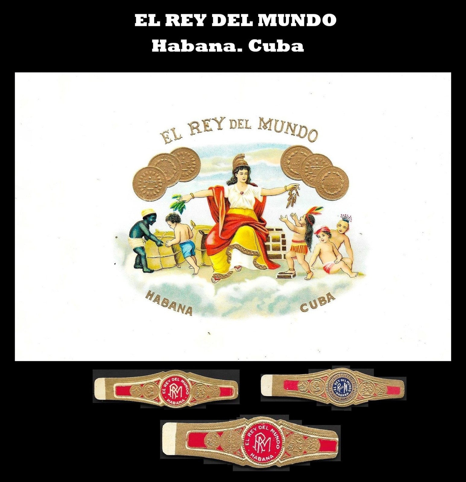 VINTAGE Set of 3 Cigar Bands & Cigar Label.The best Vintage Collectibles