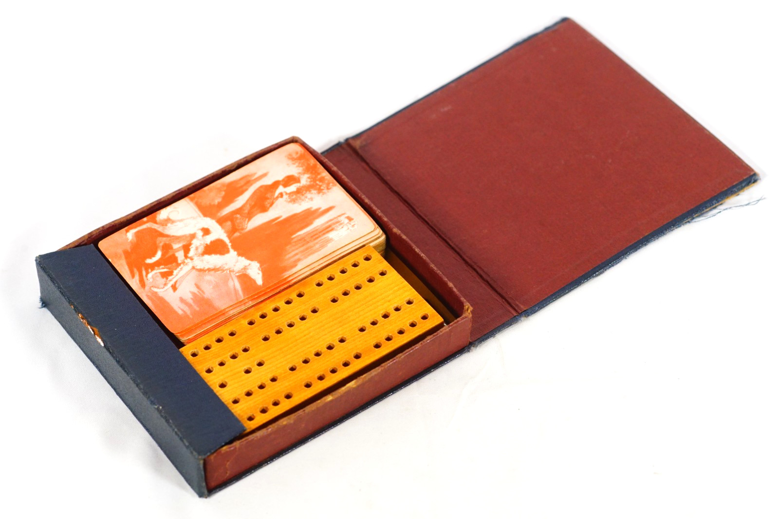 ARROW Playing Card Co Cards Art Deco Woman Borzoi Dog Cribbage Board Pre ARRCO