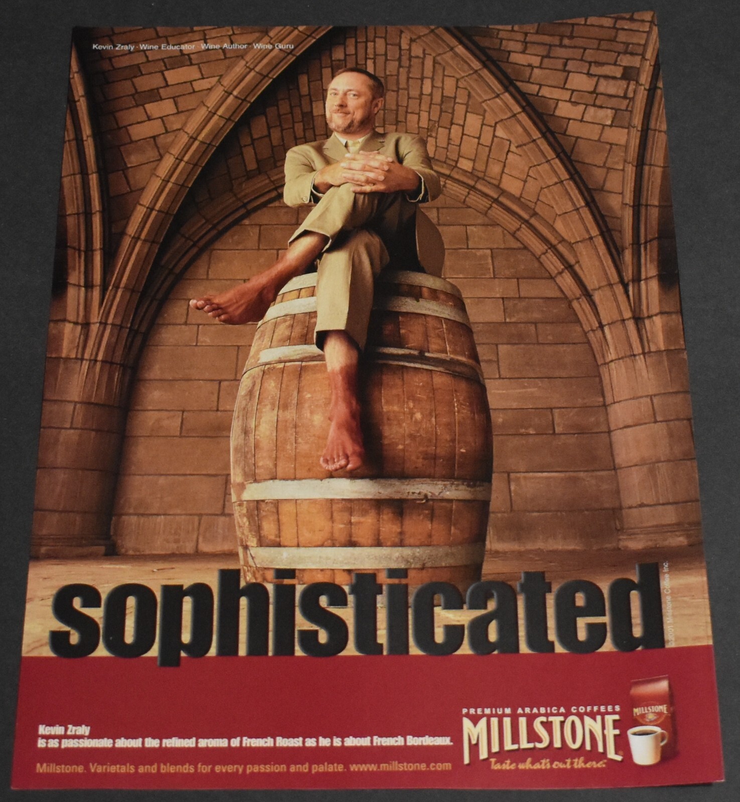 2002 Print Ad Kevin Zraly Wine Educator Author Guru Millstone Coffee Art Man