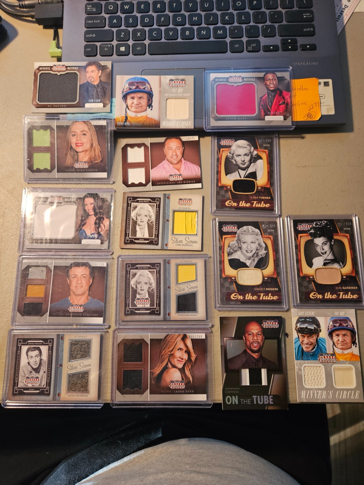 16 - 2015 PANINI AMERICANA MATERIALS CARDS PACINO STALLONE HART ELIZABETH(10/10)