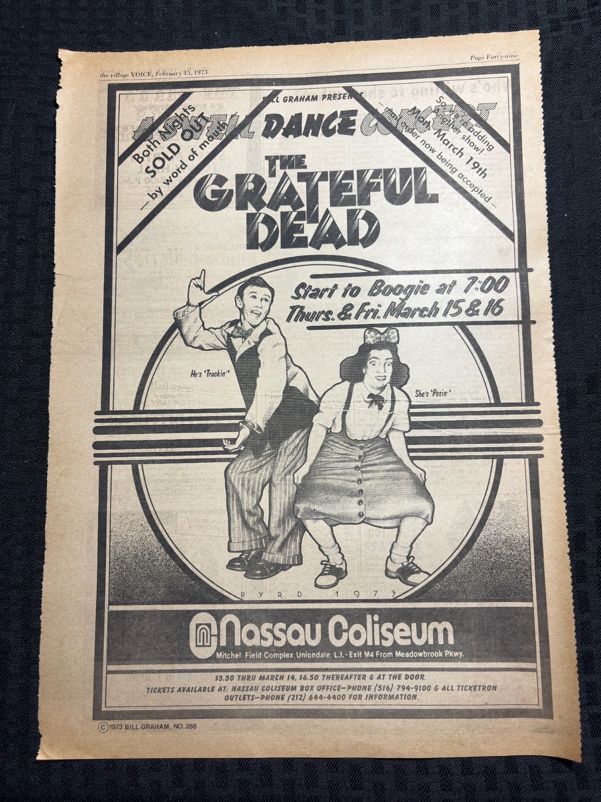 1973 GRATEFUL DEAD 11.5x16
