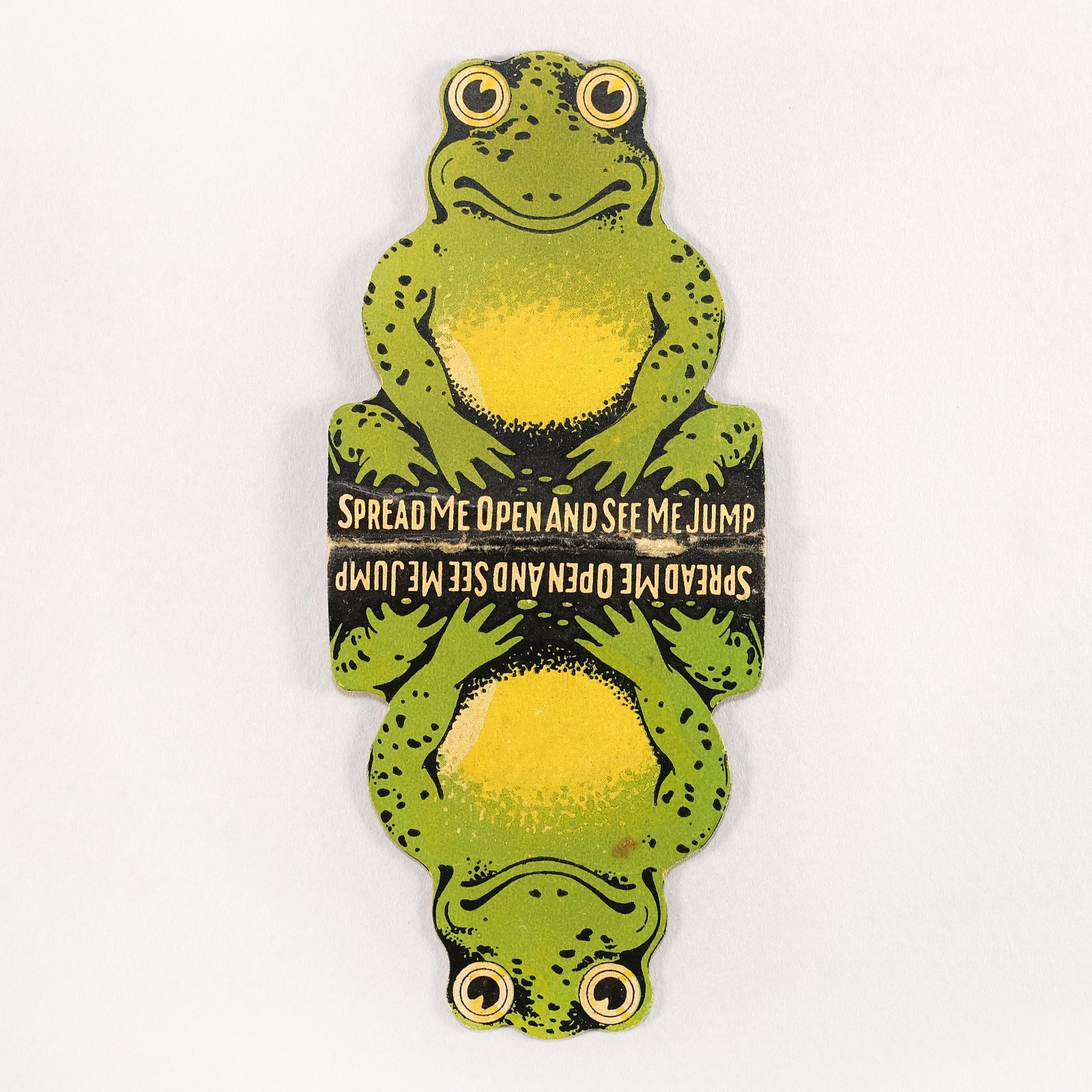 1920s Cracker Jack Jumping Frog Antique Cardboard Toy Prize