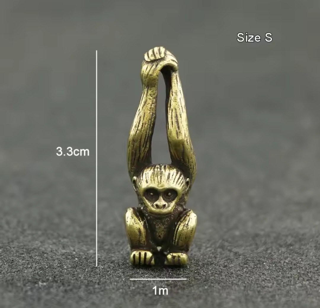 Brass Monkey Figurine Small Animal Statue Table Office Home Decoration Toy Gifts