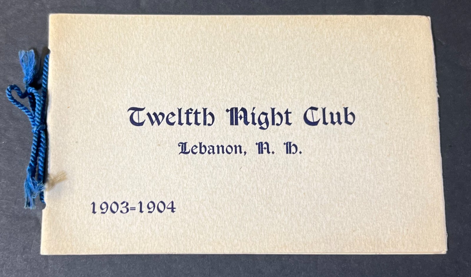 Twelfth Night Club 1903-1904 Booklet (Lebanon, NH)